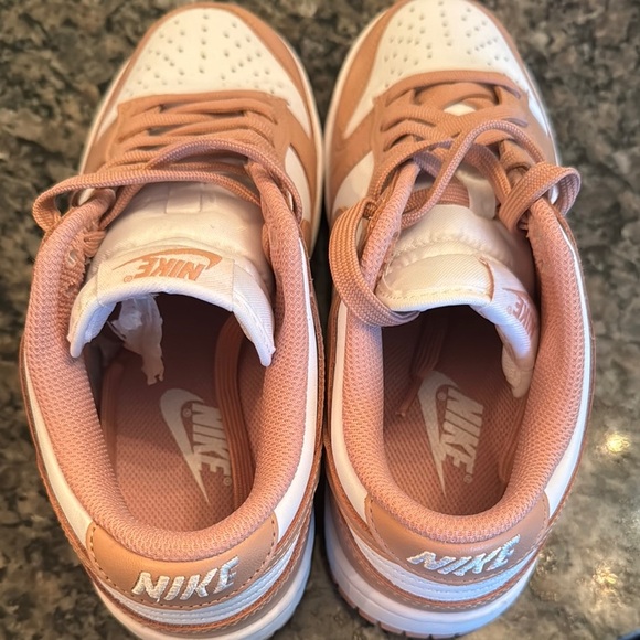 Nike Dunk Low Sneakers in White and Rose Whisper EUC 7 - Picture 10 of 14